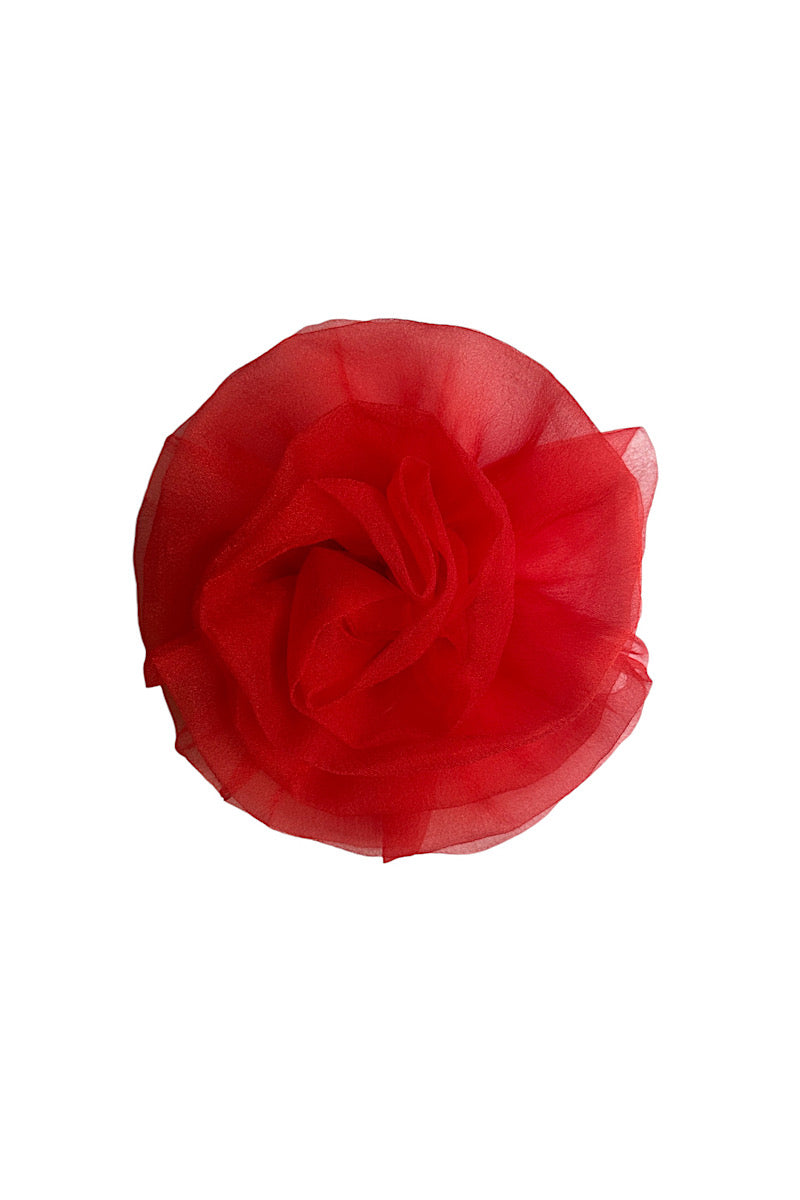 Carrie Flower Rosette - Red