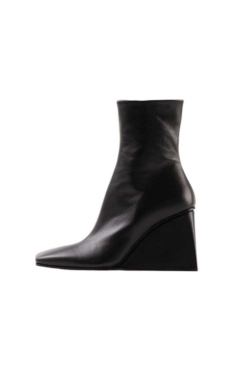 AKIRA Leather Ankle Boots - Black