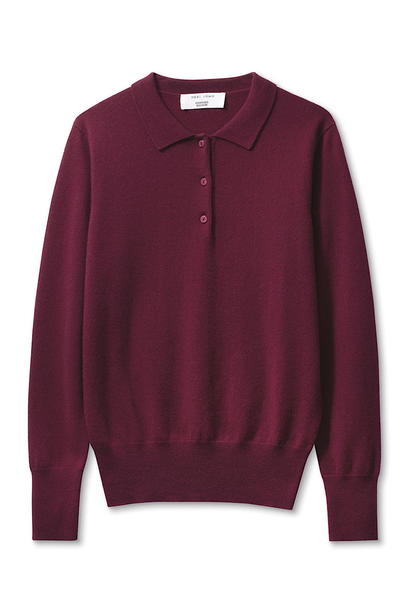 Cashmere Polo shirt - Burgundy