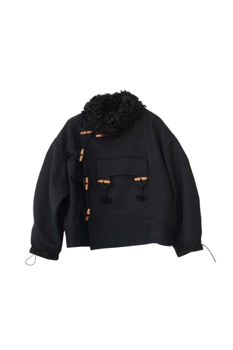 Heavy Wool Officer Jacket - Black