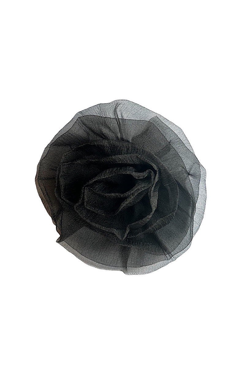 Carrie Flower Rosette - Black