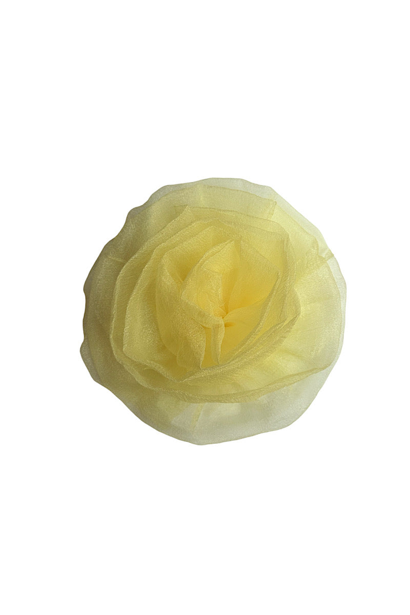 Carrie Flower Rosette - Soft Yellow