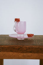 Load image into Gallery viewer, Rose Cup - Mint green, pink rose
